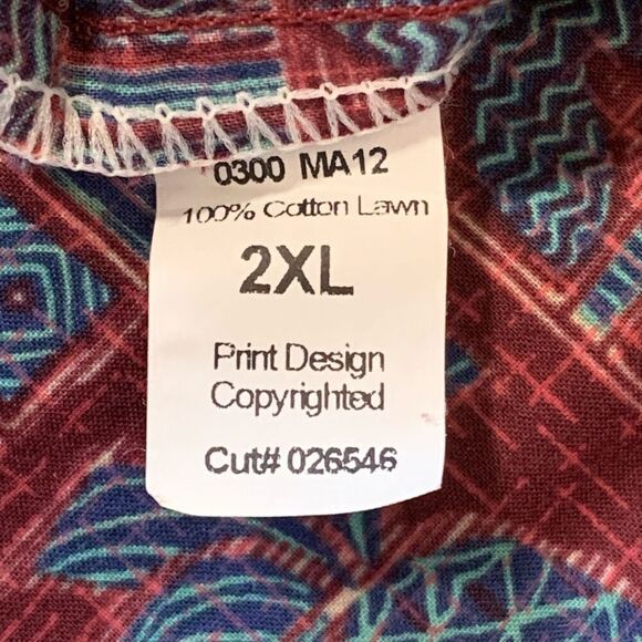 Tori Richard Shirt Hawaiian Printed Red Multicolored Tropical Palm Aloha XXL - Picture 8 of 9